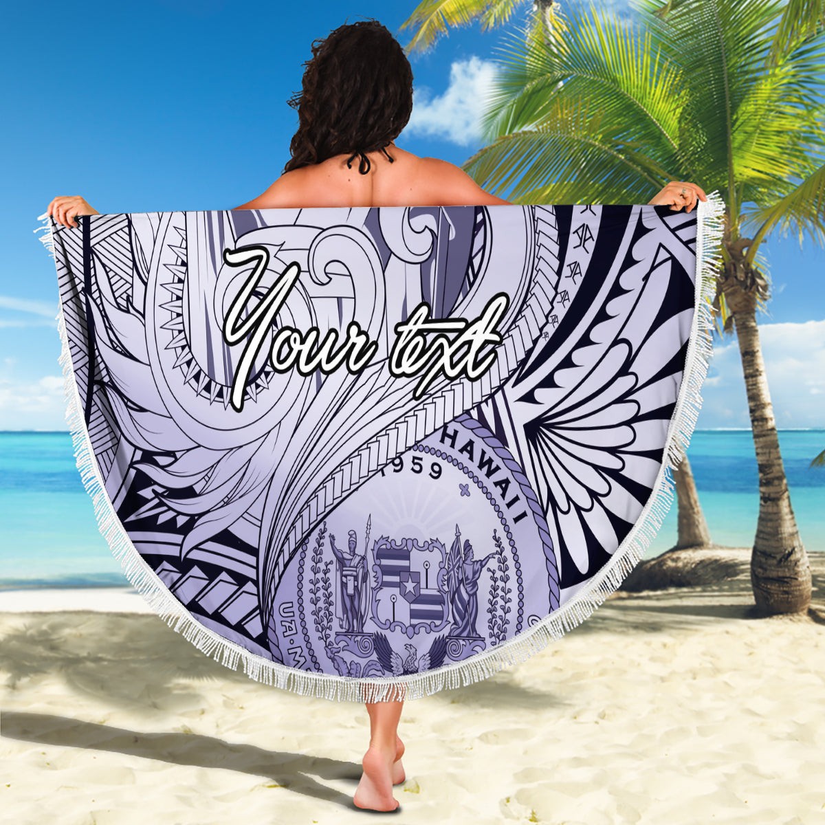 Muttertag Stranddecke Polynesia Vintage Hibiscus - Braun LT7