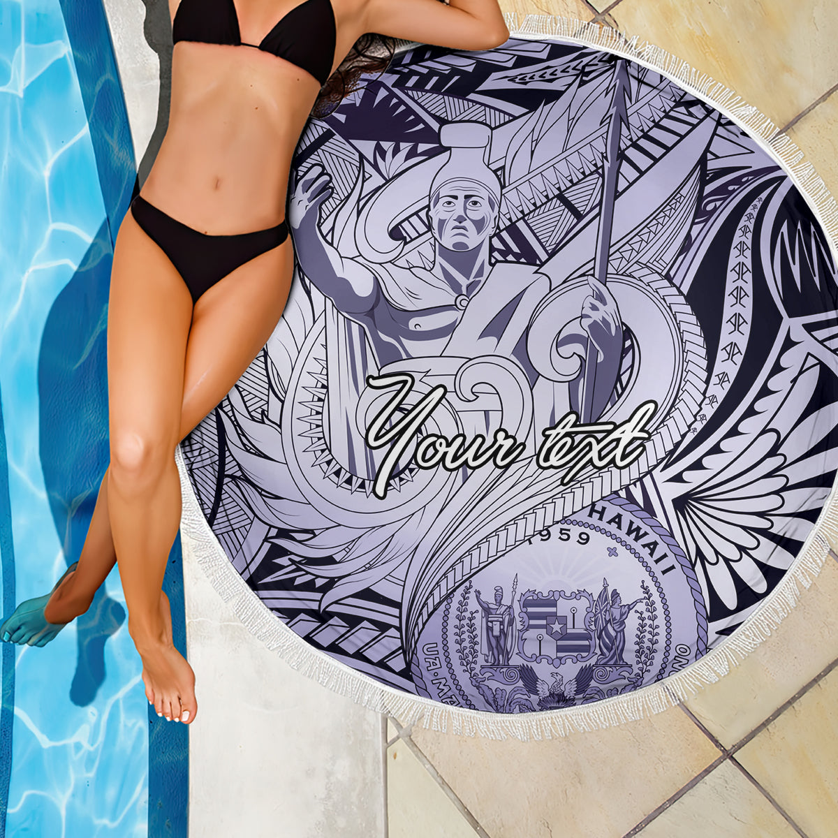 Muttertag Stranddecke Polynesia Vintage Hibiscus - Braun LT7