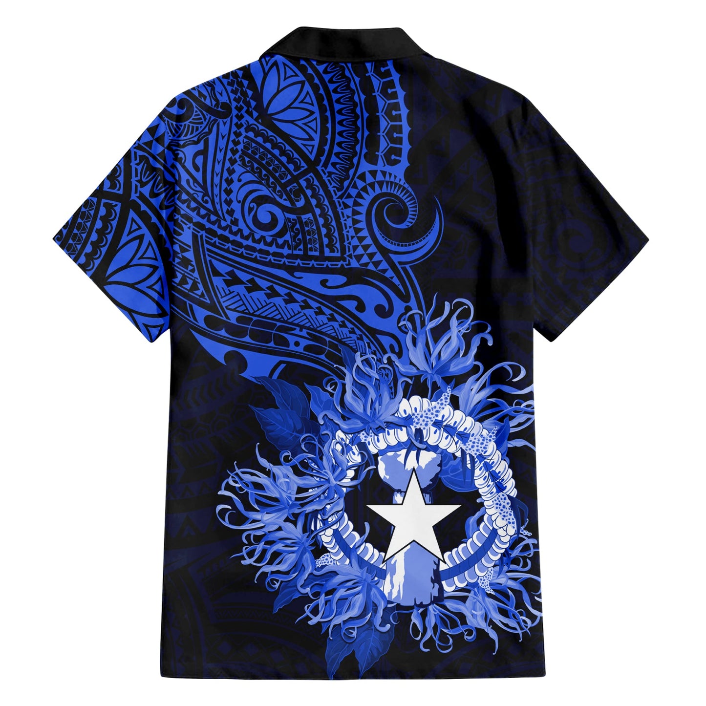 Nördliche Marianen Ylang-Ylang Mwarmwar Hawaiihemd Polynesian Blue Style LT9