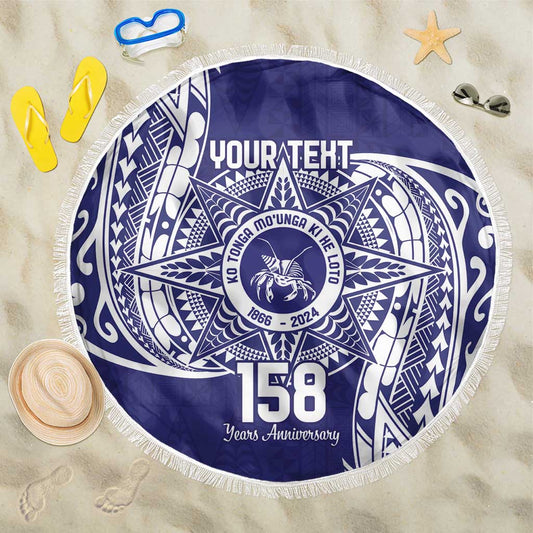Personalised Tonga Tupou College Tolo 158th Anniversary Beach Blanket Special Kupesi Pattern