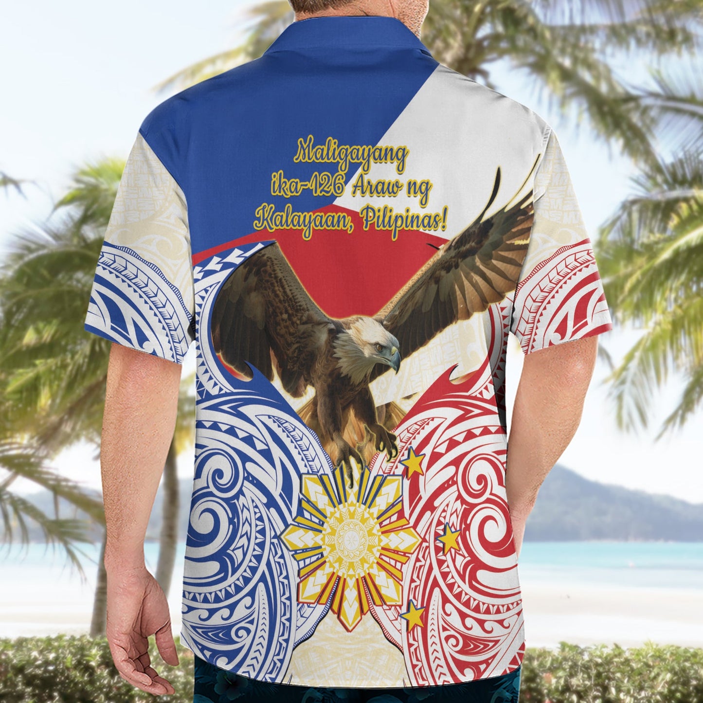 Hawaiihemd zum Unabhängigkeitstag der Philippinen, Adler der Philippinen, 126. Jahrestag, LT14