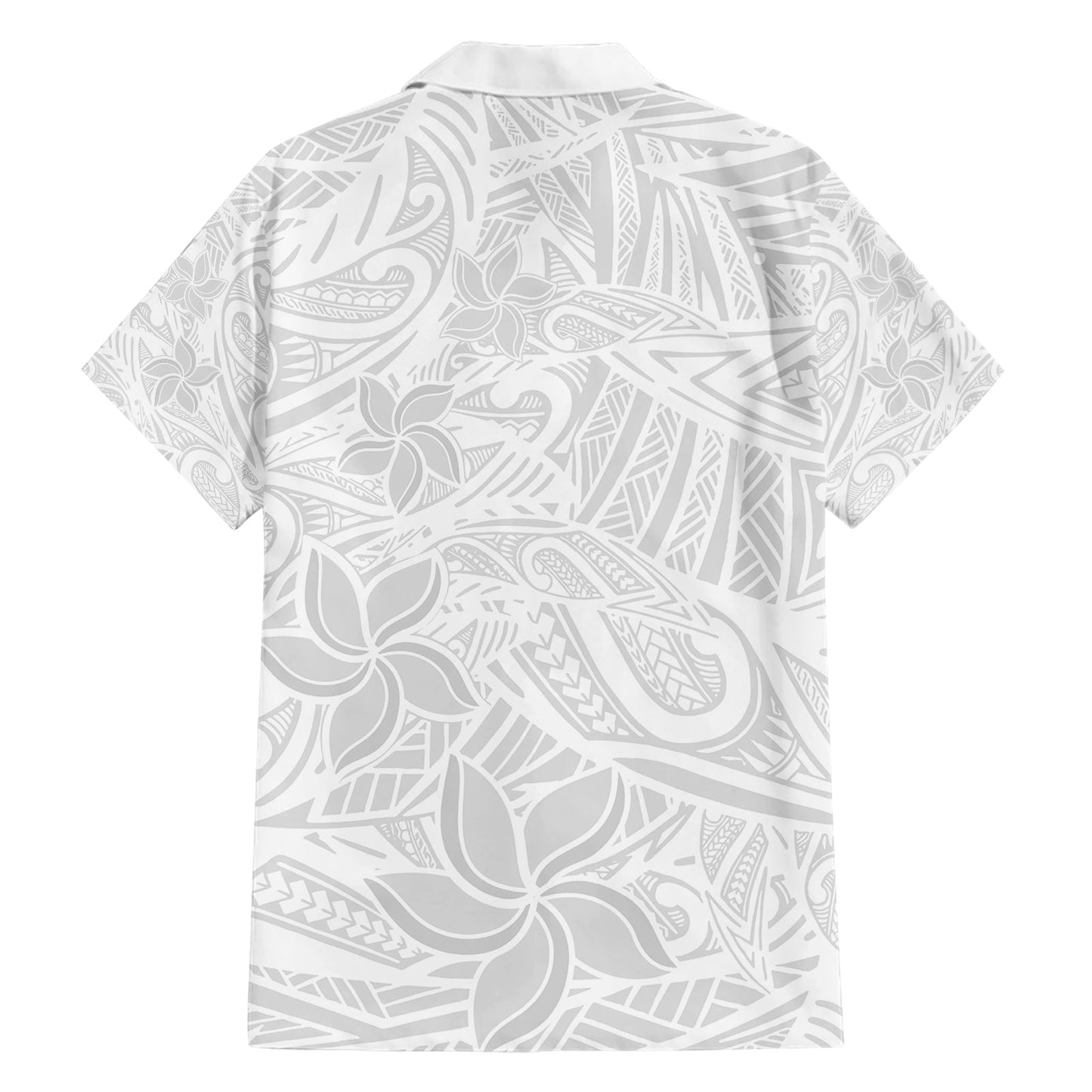 Polynesia White Sunday Hawaiihemd mit polynesischem Muster und tropischen Blumen LT14