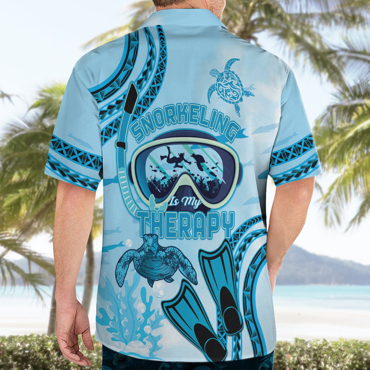 Hawaii Meeresschildkröte Schnorcheln ist meine Therapie Hawaiihemd LT14