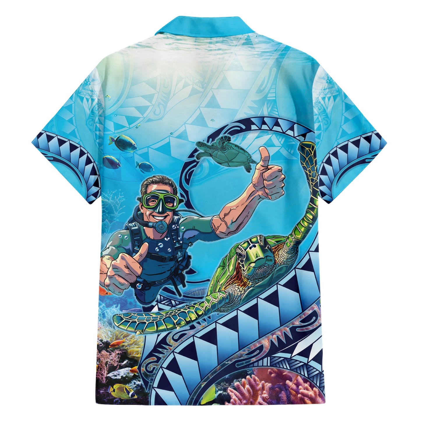 Hawaii Schnorcheln Honu Schildkröte Hawaiihemd Under The Ocean Vibes LT14