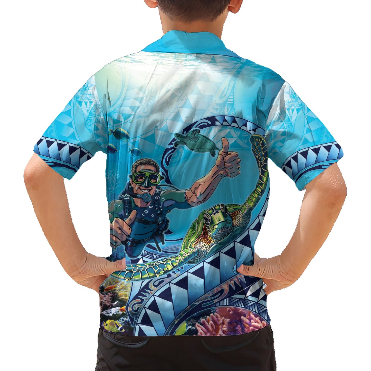 Hawaii Schnorcheln Honu Schildkröte Hawaiihemd Under The Ocean Vibes LT14