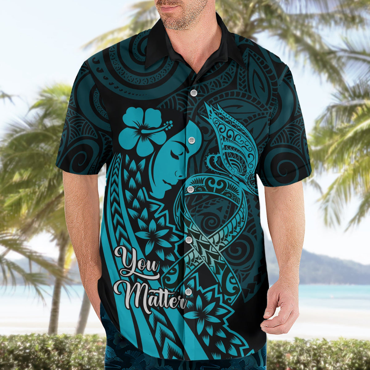 Polynesien Welt Eierstockkrebs Tag Hawaiian Shirt You Matter Polynesian Women LT14