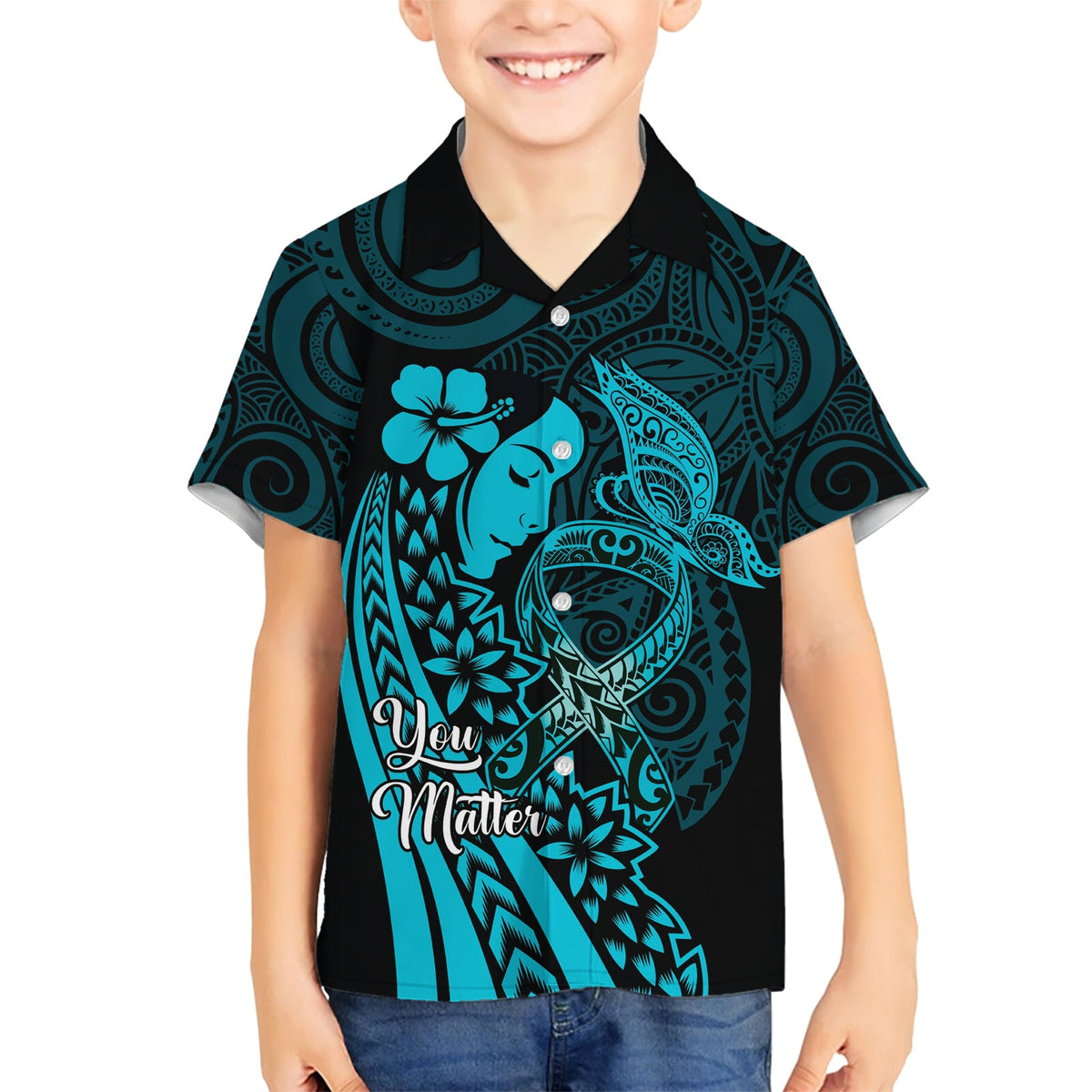 Polynesien Welt Eierstockkrebs Tag Hawaiian Shirt You Matter Polynesian Women LT14