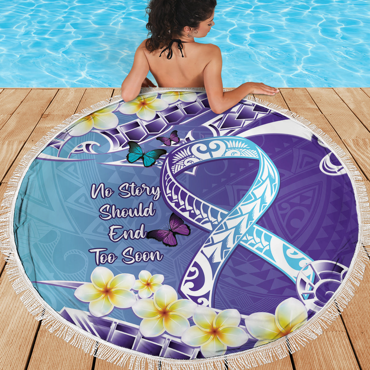 Tafea Vanuatu Stranddecke Hibiskus Sandzeichnung mit Pazifikmuster LT9