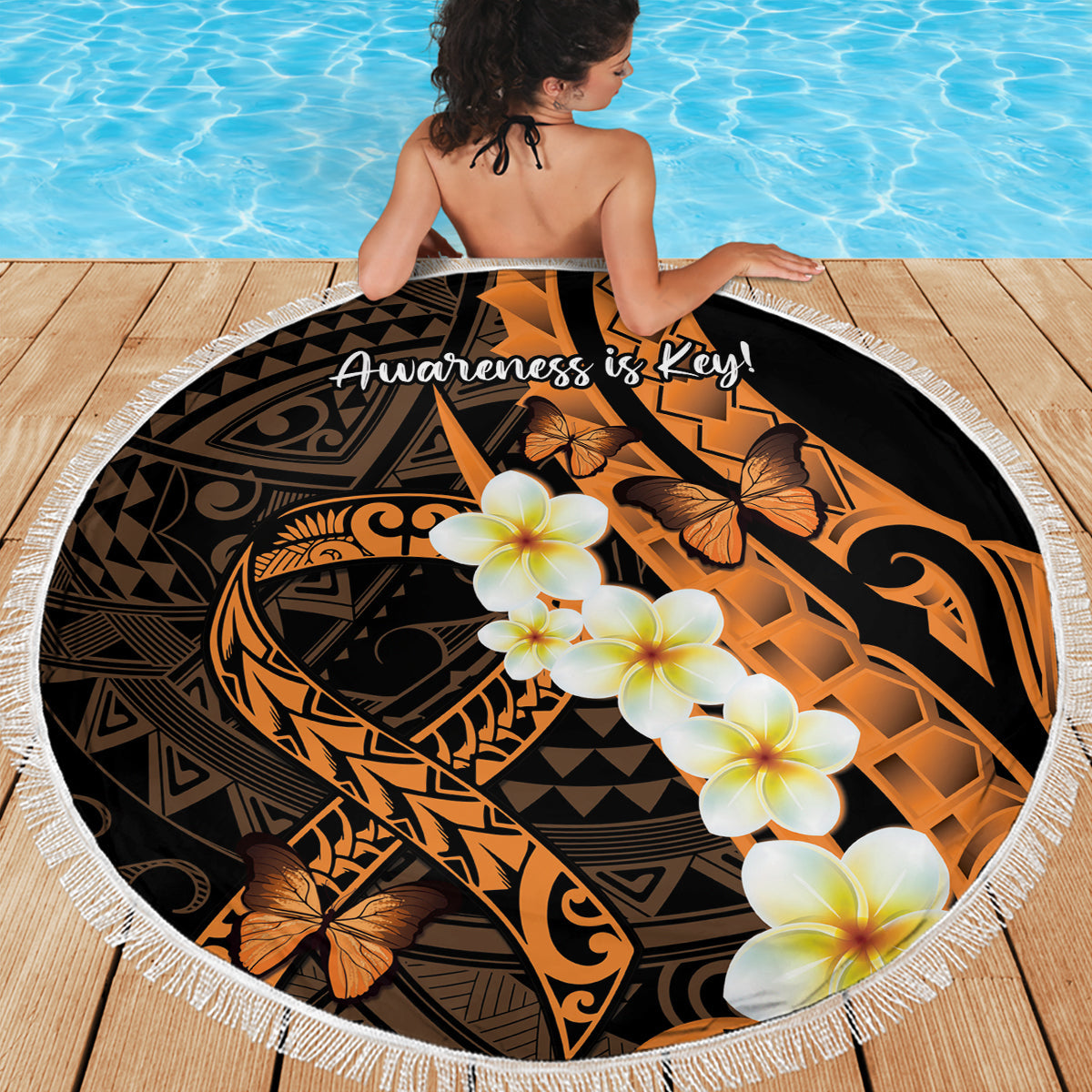 Torba Vanuatu Stranddecke Hibiskus Sandzeichnung mit Pazifikmuster LT9