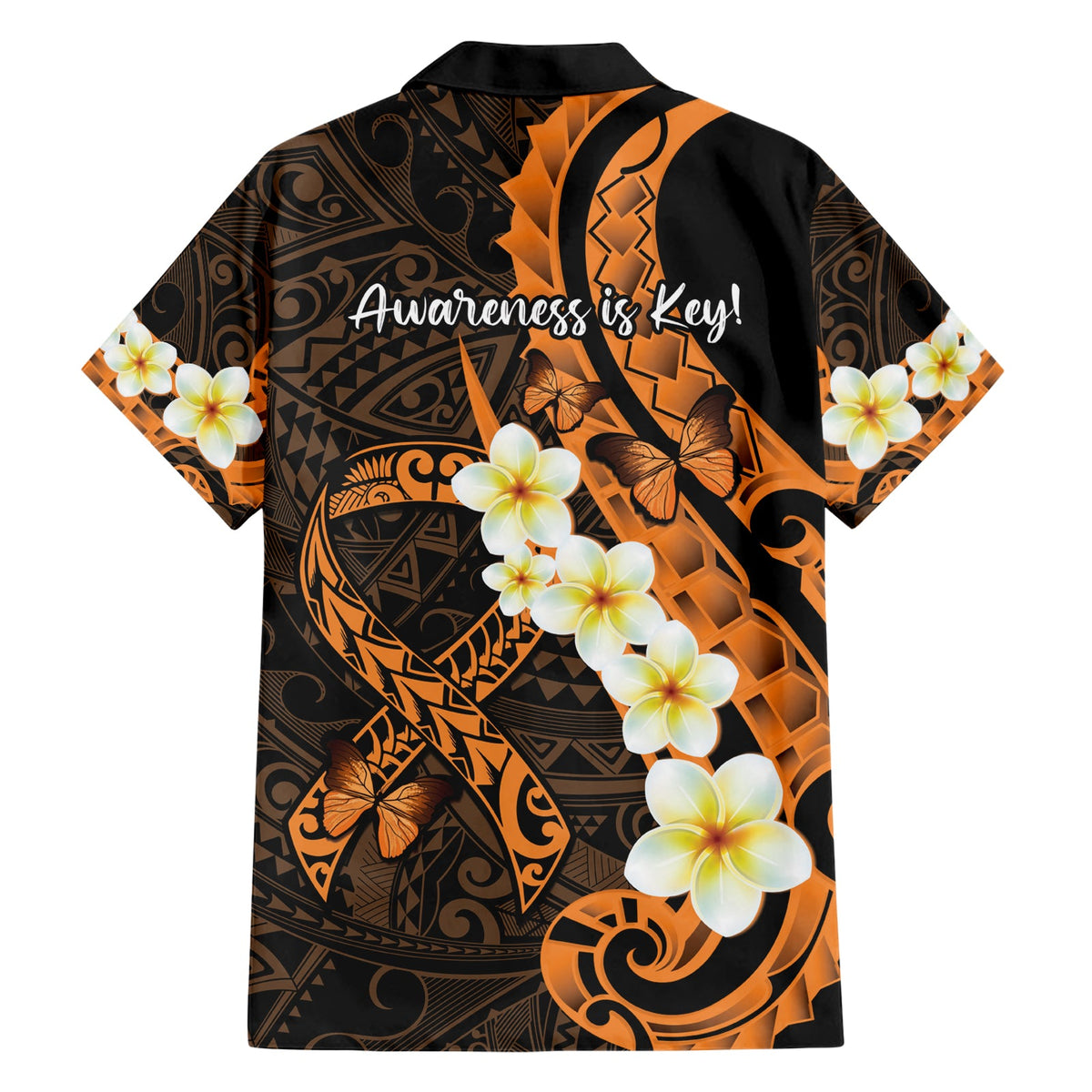Monat des Bewusstseins für Leberkrebs Hawaiihemd Bewusstsein ist der Schlüssel Orange polynesisches Band LT14