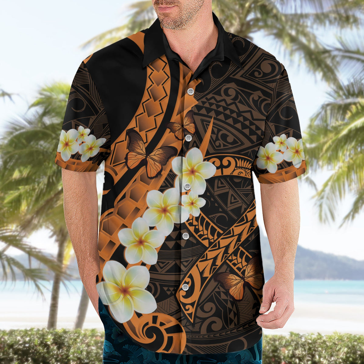 Monat des Bewusstseins für Leberkrebs Hawaiihemd Bewusstsein ist der Schlüssel Orange polynesisches Band LT14