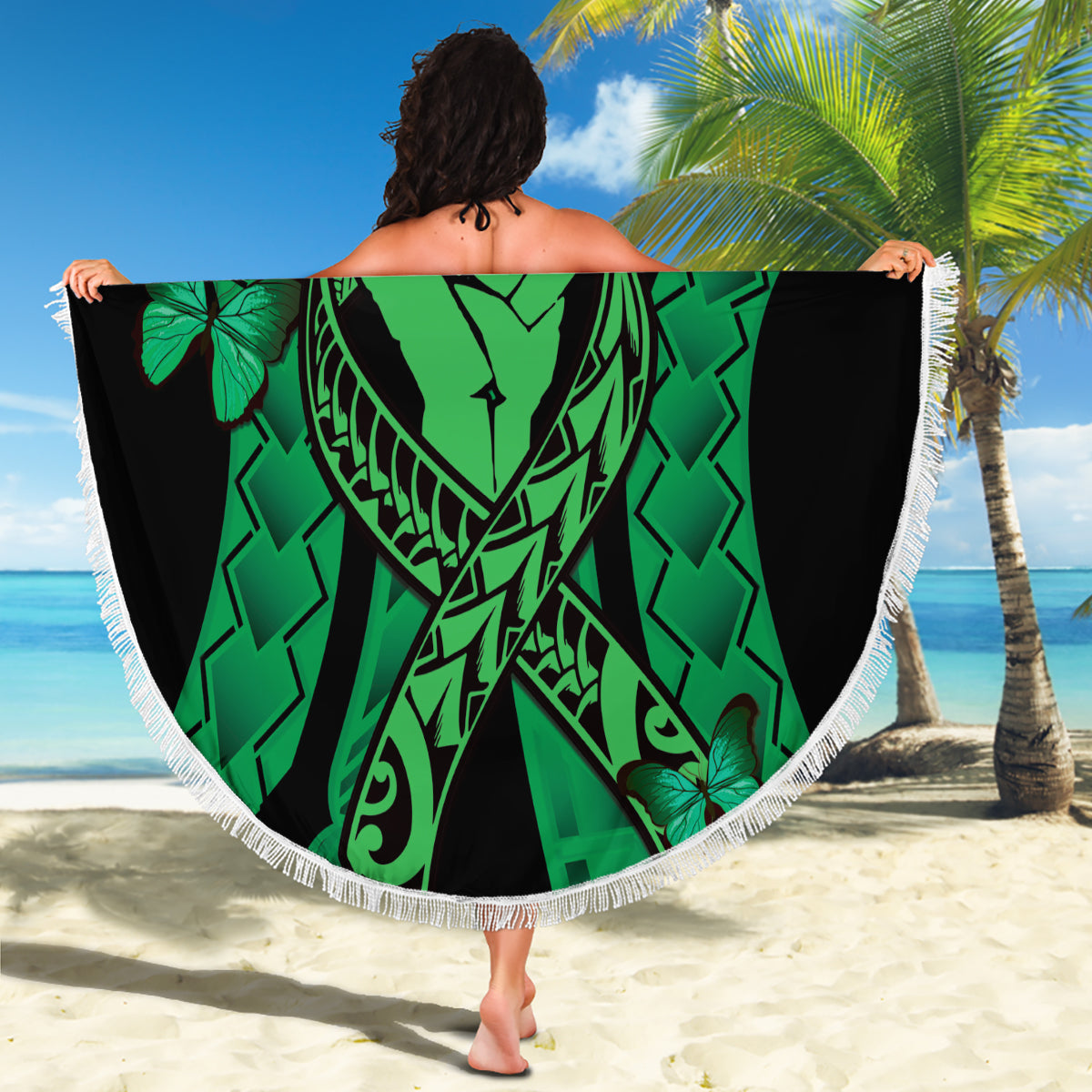 Vatertag Polynesian Muster Stranddecke Tropischer Buckelwal LT7