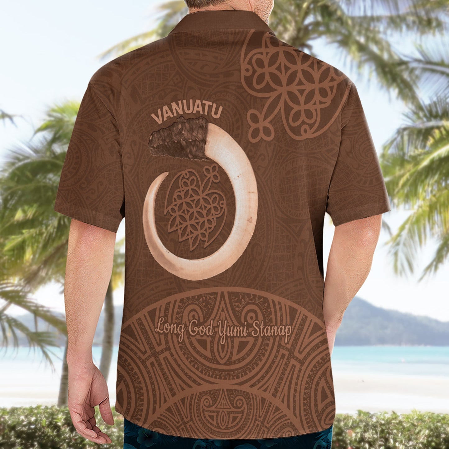 Vanuatu Indipendens Dei Hawaiihemd Yumi 44. Sandzeichnung Schildkrötenmix Lapita LT14