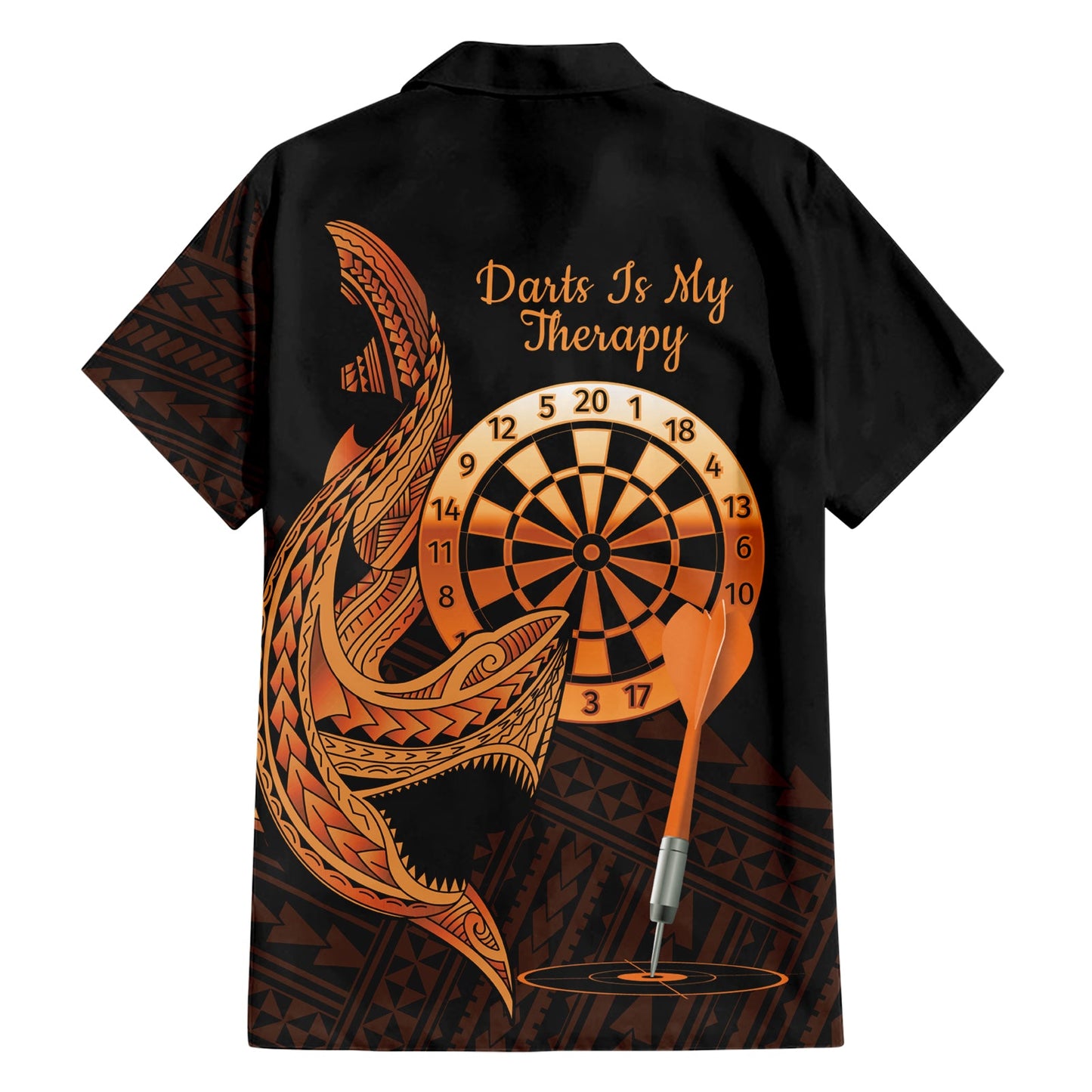 Aloha Hawaii Darts Hawaiihemd Dartscheibe mit polynesischem Hai - Gold LT14