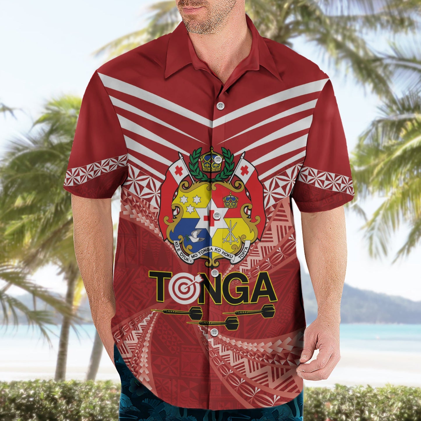 Tonga Darts Hawaiihemd Tonga Ngatu Muster LT14
