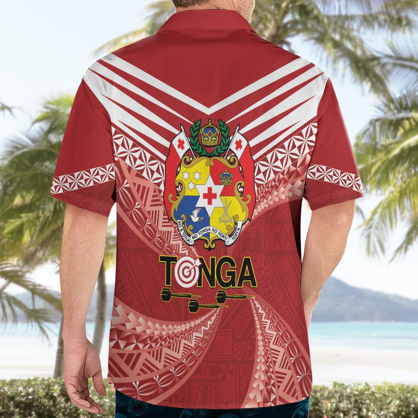Tonga Darts Hawaiihemd Tonga Ngatu Muster LT14