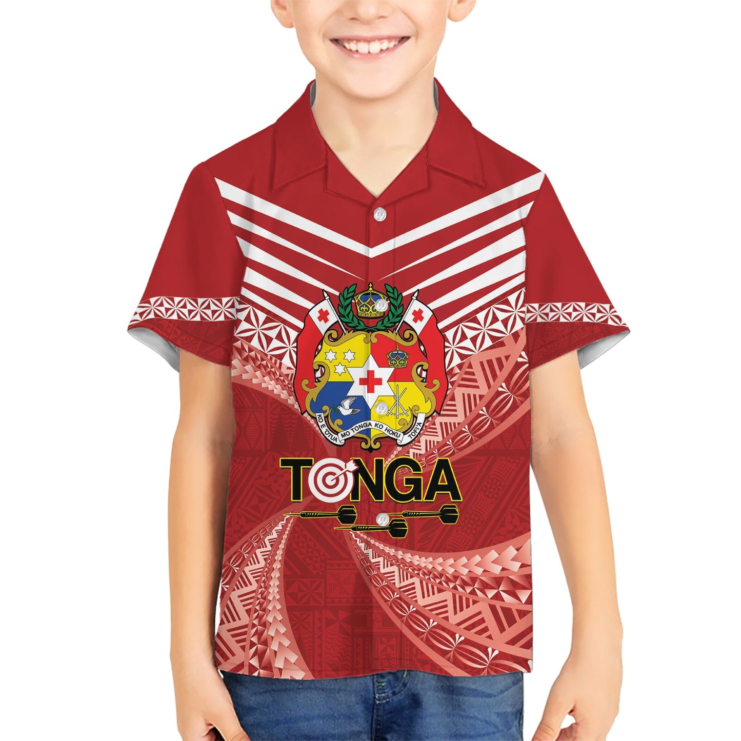 Tonga Darts Hawaiihemd Tonga Ngatu Muster LT14