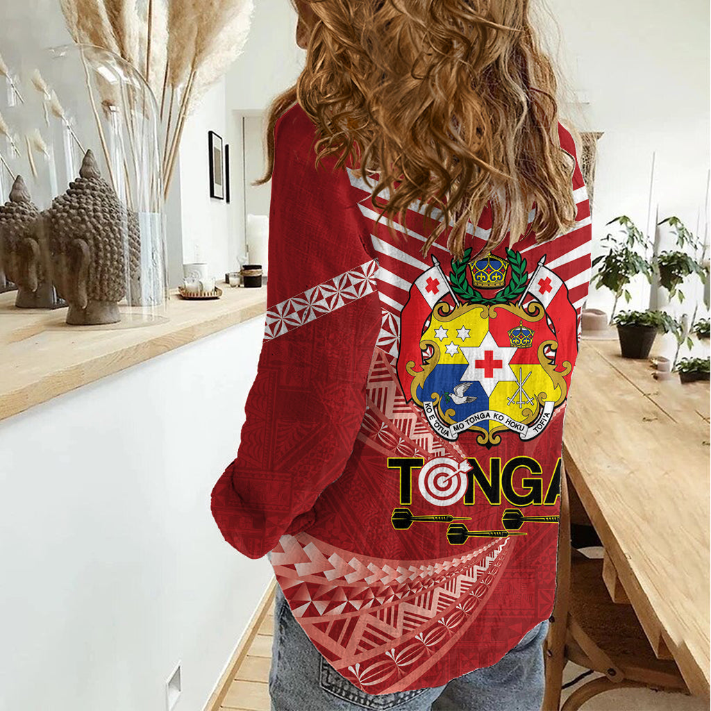Tonga Darts Damen Freizeithemd Tonganisches Ngatu Muster LT14