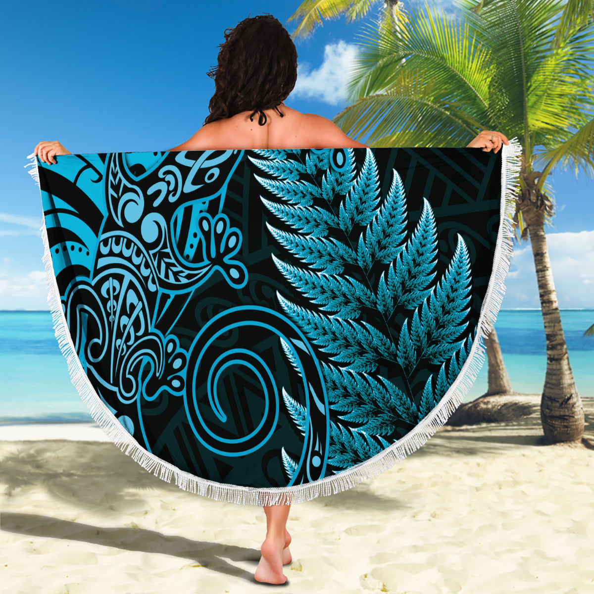 Happy Holi Festival Stranddecke Rangoli mit polynesischem Muster LT05