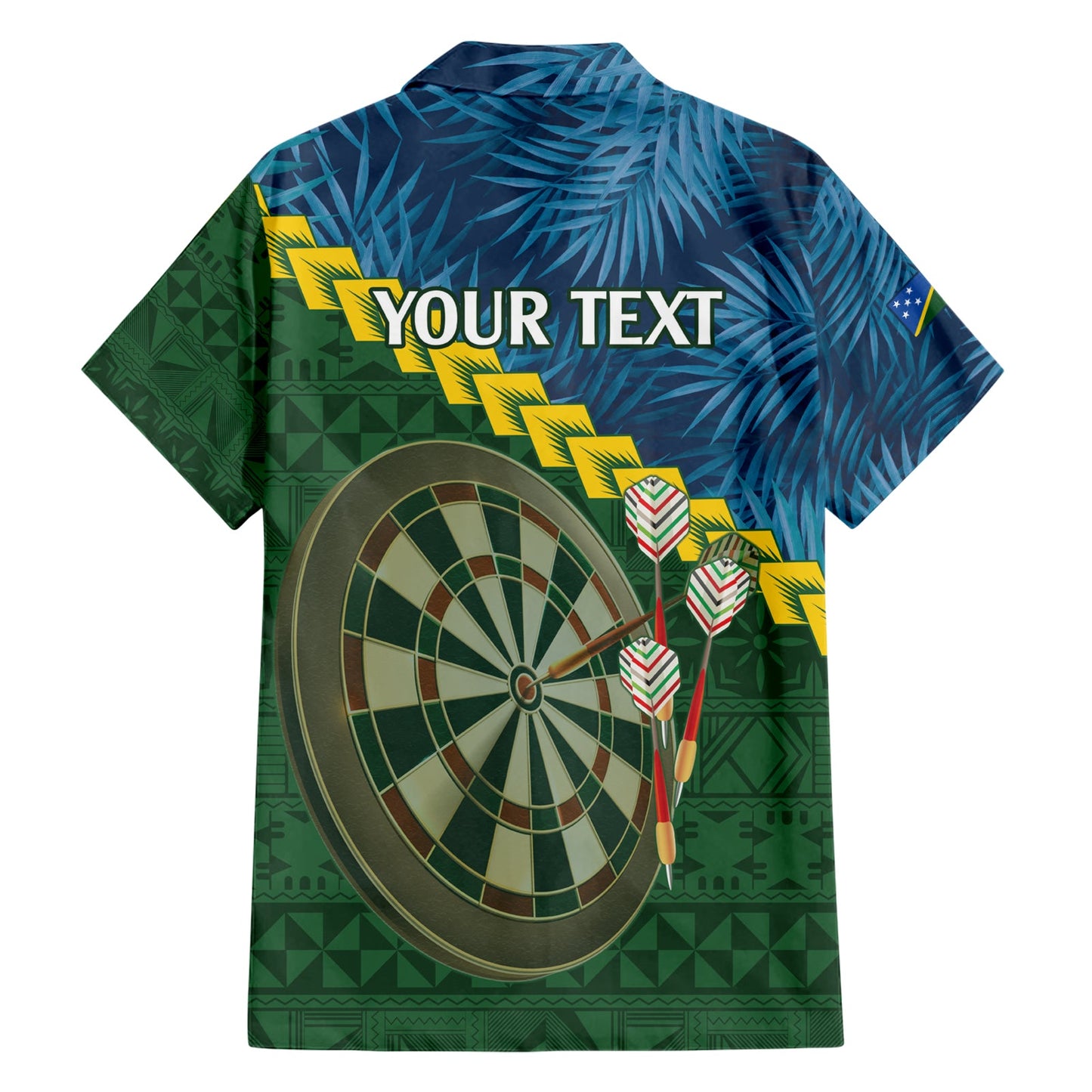 Personalisiertes Salomonen Darts Hawaiihemd Tropische Blätter Melanesisches Muster LT14