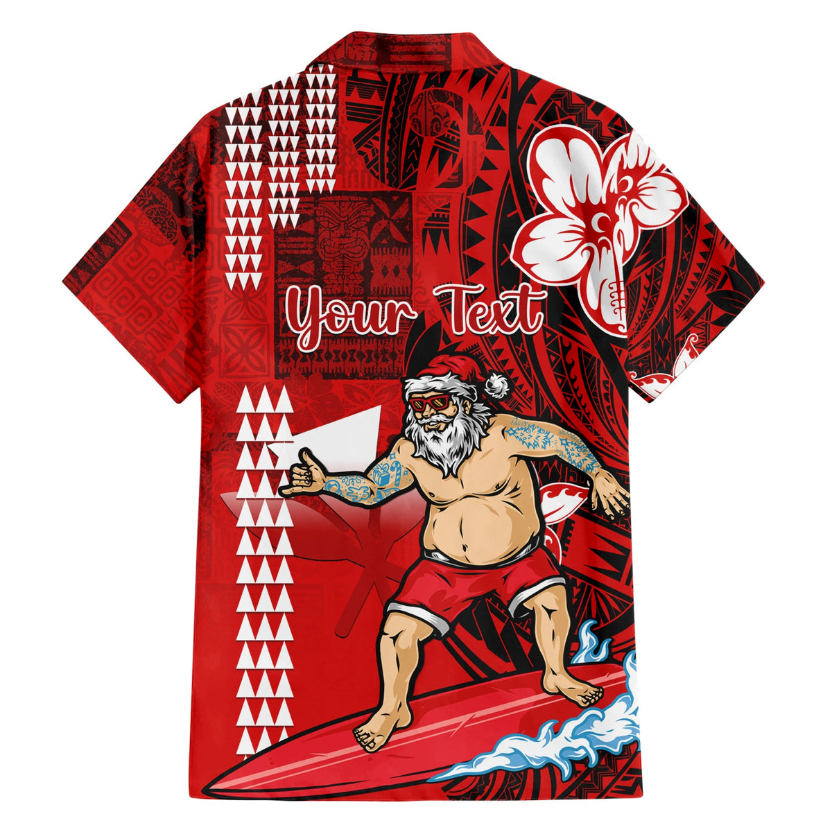 Personalisiertes Hawaii-Weihnachtshemd Mele Kalikimaka Surfing Santa Claus LT14