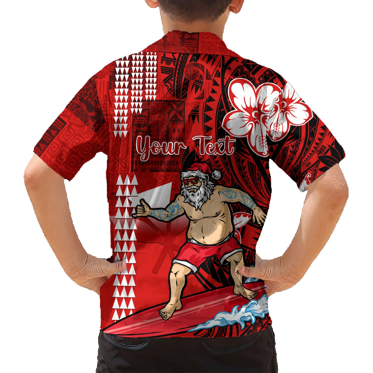 Personalisiertes Hawaii-Weihnachtshemd Mele Kalikimaka Surfing Santa Claus LT14