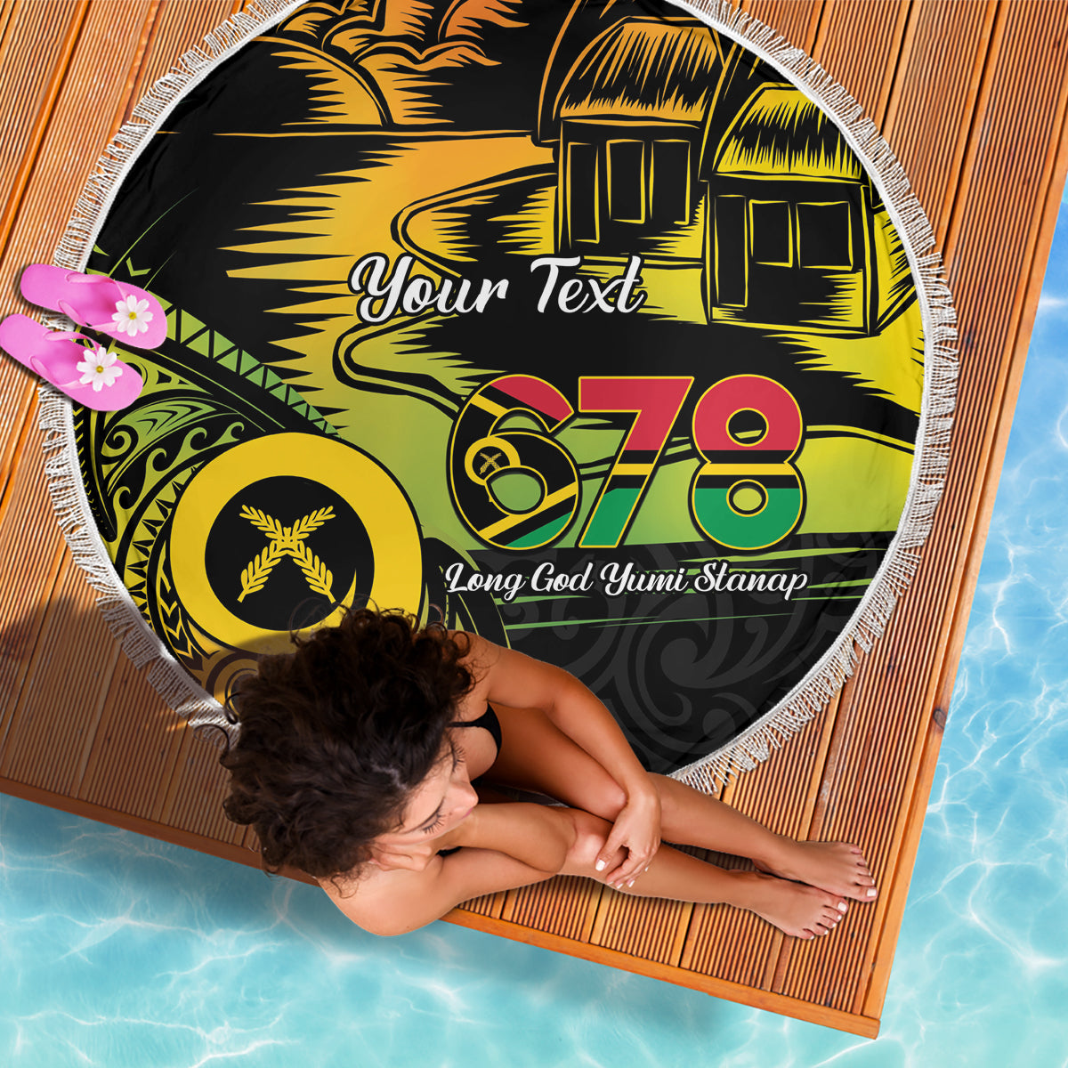Polynesische Sonnenuntergang Plumeria Stranddecke Marine Polynesian Tattoo LT05