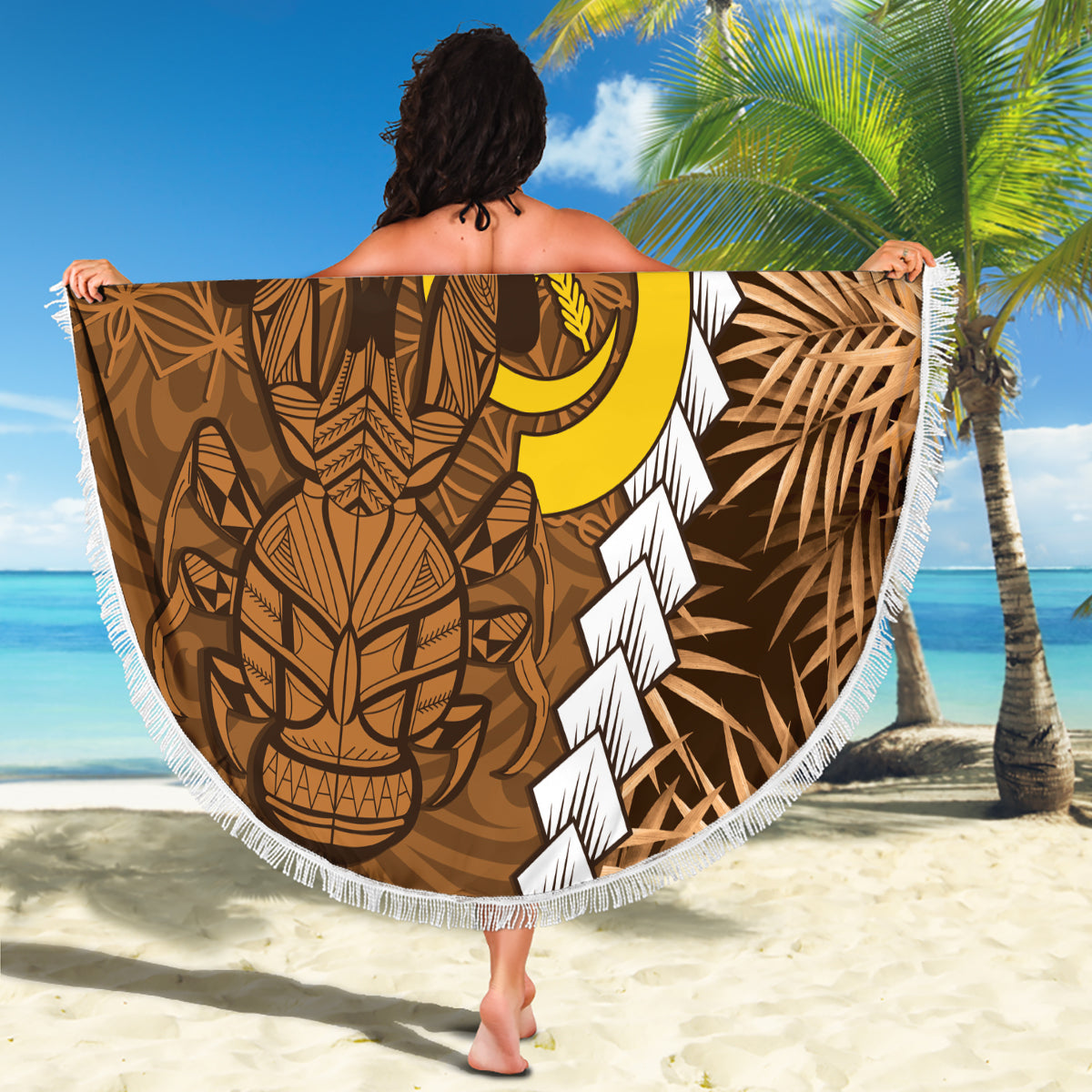 Polynesische Sonnenuntergang Plumeria Stranddecke Galaxy Polynesian Tattoo LT05