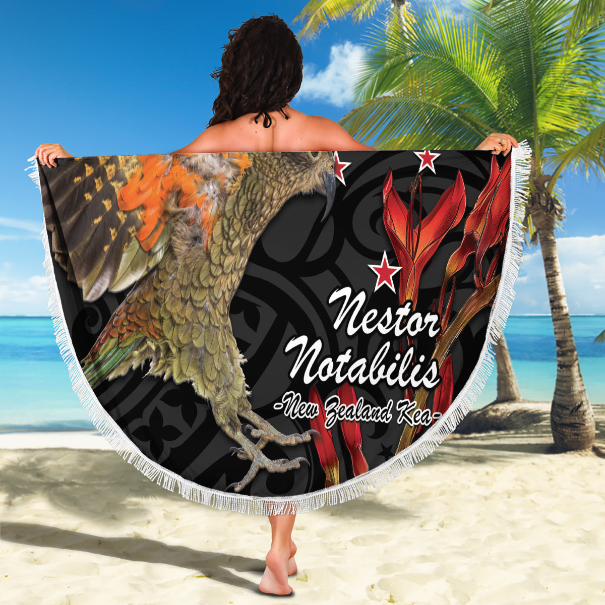 Tonga Emanzipationstag Stranddecke Ngatu Buckelwal Polynesische Blume LT03
