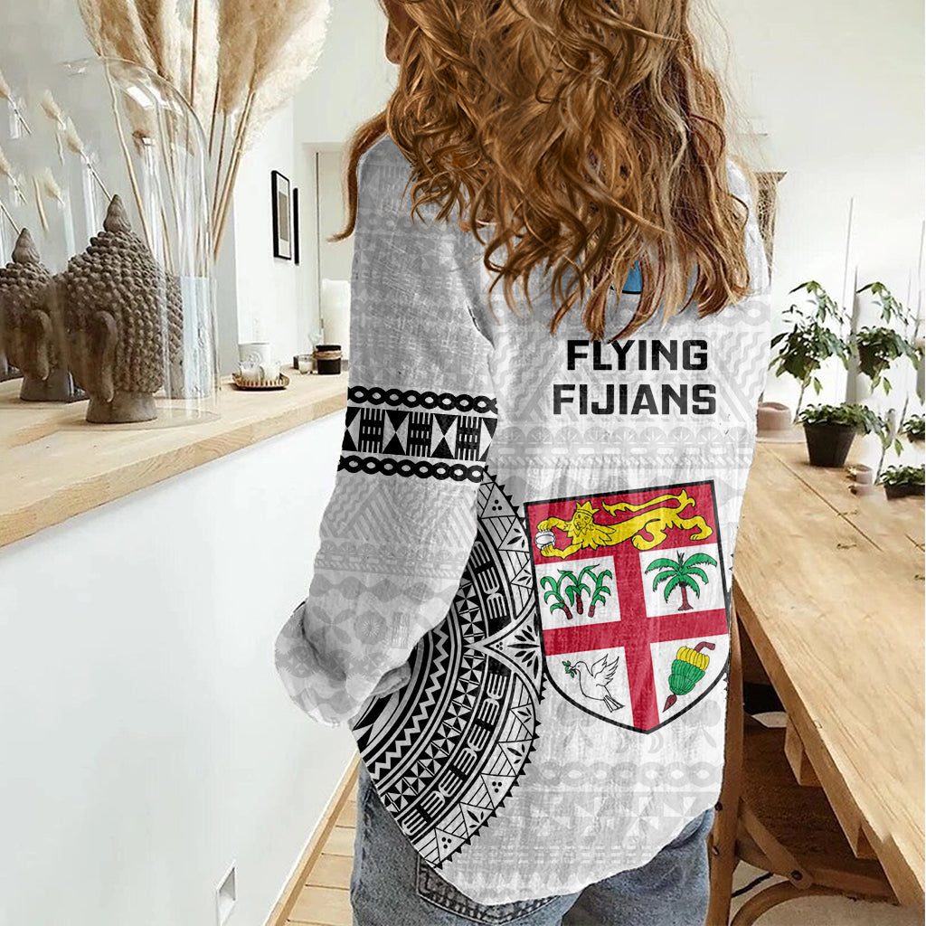 Fidschi Rugby Damen Freizeithemd 2023 Go Fijian Tapa Muster Weltmeisterschaft LT14