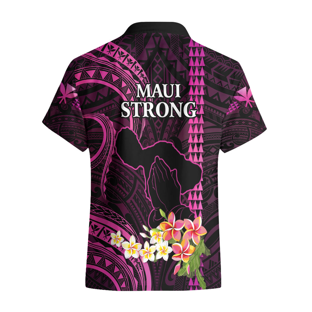 Hawaiihemd Beten für Maui Hawaiian Plumeria Sei stark Rosa Version LT14