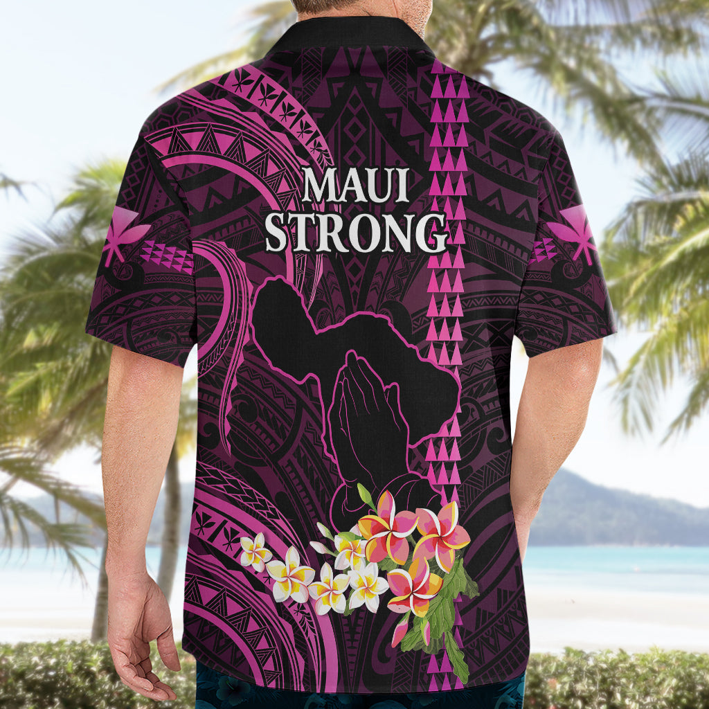 Hawaiihemd Beten für Maui Hawaiian Plumeria Sei stark Rosa Version LT14