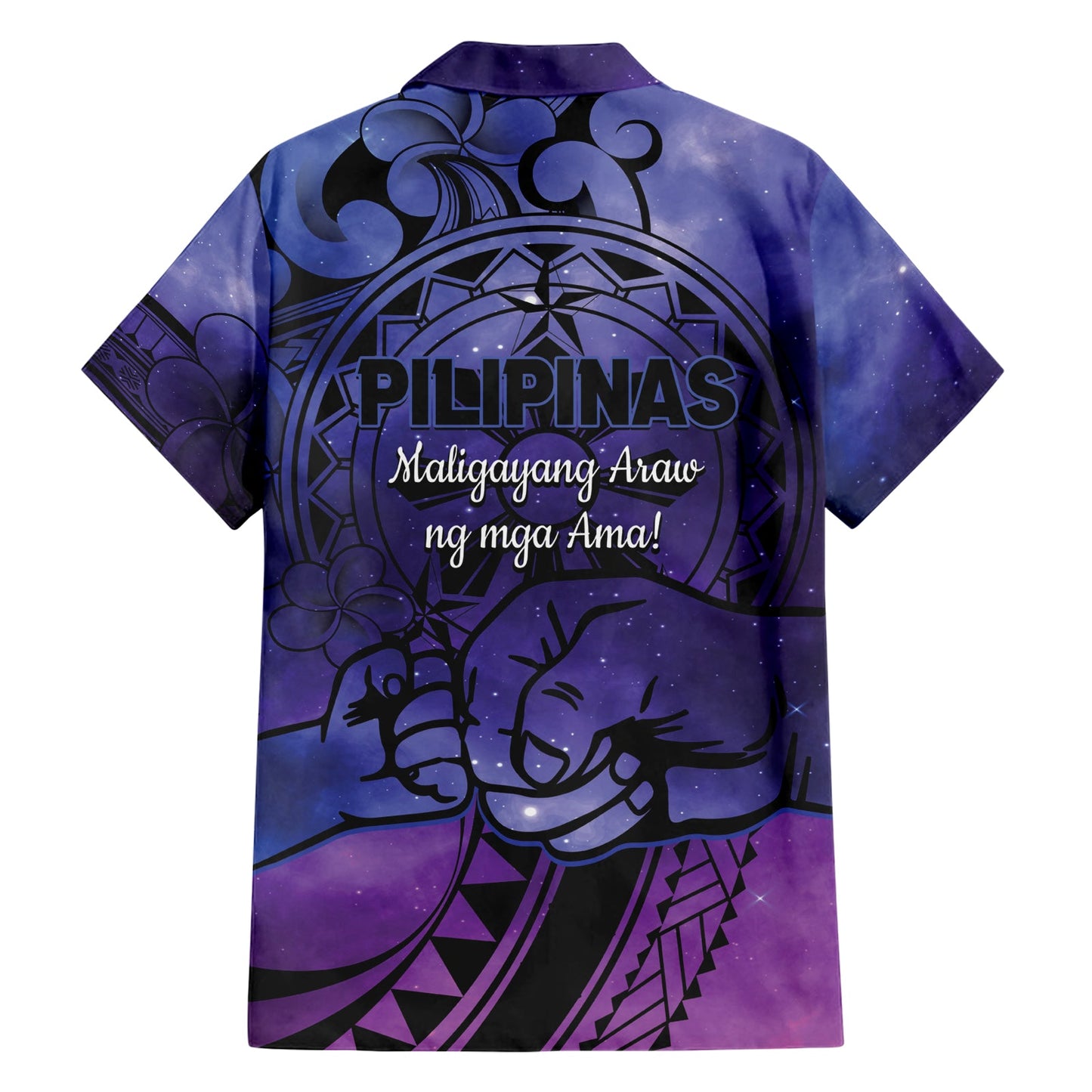 Philippinen Vatertag Hawaiihemd Polynesian Tattoo Galaxy Vibes LT14