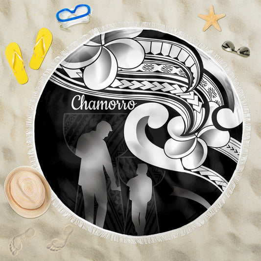 Guam Father's Day Beach Blanket Chamorro Latte Stone Polynesian Pattern