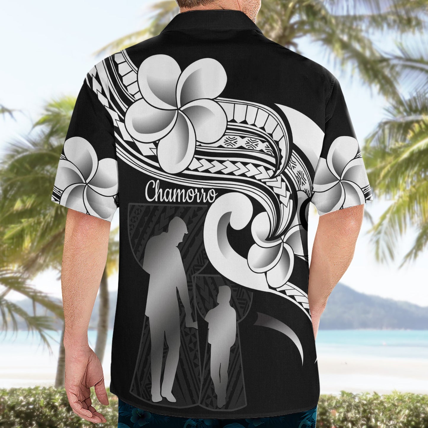Guam Vatertag Hawaiihemd Chamorro Latte Stone Polynesian Pattern LT14