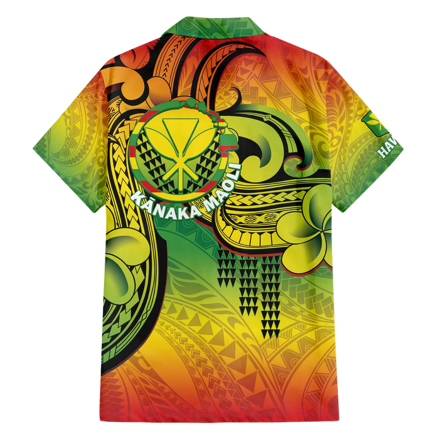 Hawaiian Flag Day Hawaiihemd Kanaka Maoli mit Kakau polynesischem Muster LT14