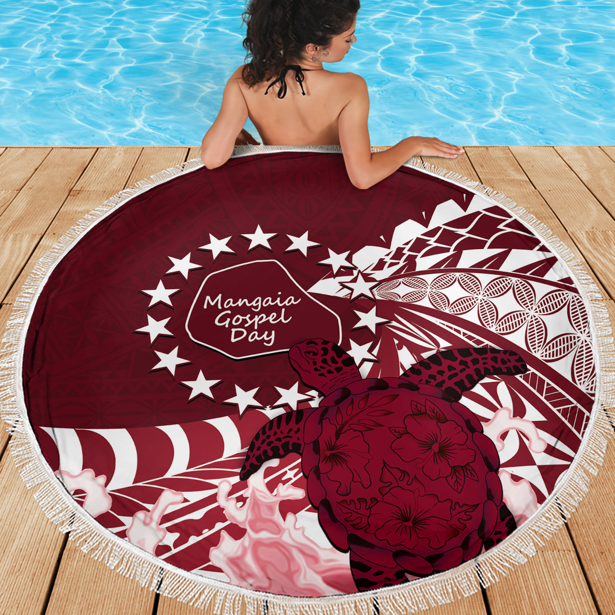 Polynesia Paisley Stranddecke Mix Gold Polynesianisches Muster LT05
