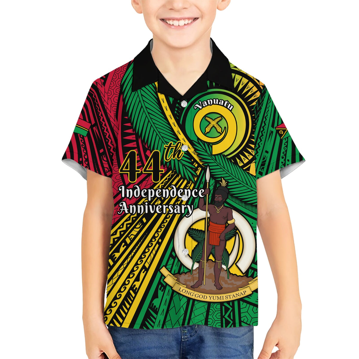 Halo Vanuatu Hawaiihemd Alles Gute zum 44. Unabhängigkeitstag LT14