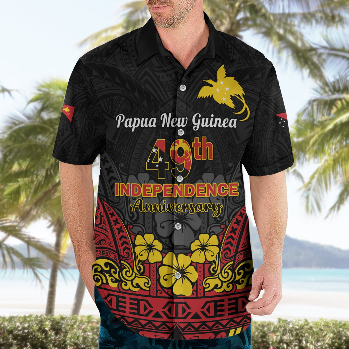 Papua-Neuguinea Unabhängigkeitstag Hawaiihemd PNG Paradiesvogel 49. Jahrestag LT14