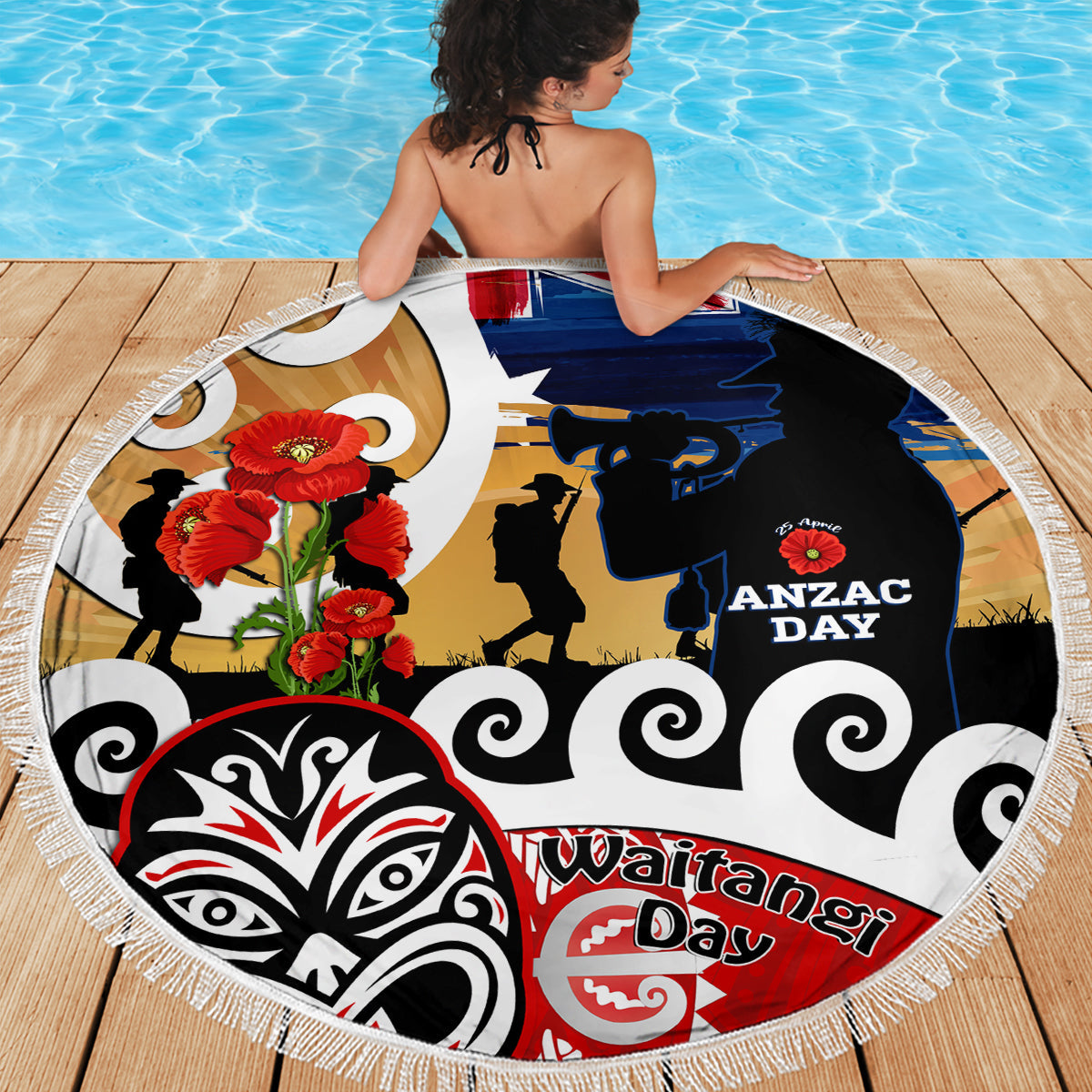 Polynesien Valentinstag Für immer in meinem Herzen Tattoo Stranddecke Rosa Stil LT9