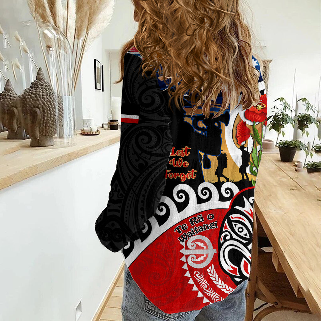 Neuseeland Waitangi und ANZAC Day Frauen Casual Shirt Aotearoa Maori Tiki mit letzten Post LT14
