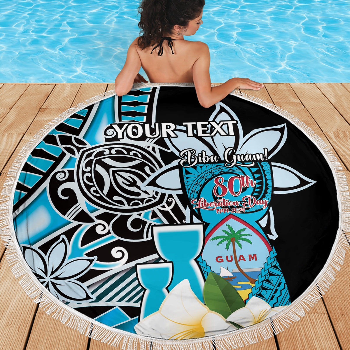 Fidschi Happy Father's Day Stranddecke xxl Au Lomani Iko Dad Polynesian Tribal LT05