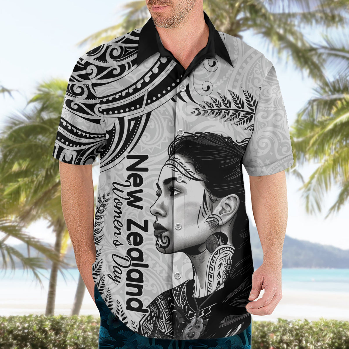 Hawaiihemd zum Frauentag in Neuseeland, Aotearoa, Kia, Whakapumau, Te Mana, Wahine LT14