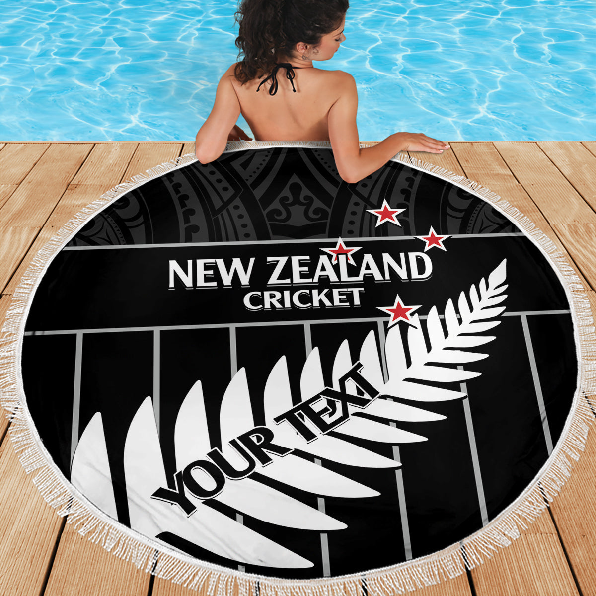 Matariki Paua Shell Neuseeland Stranddecke Haka Tanz in der Sternennacht LT01