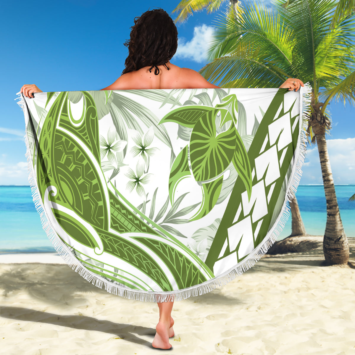 Neuseeland Eidechse Stranddecke Silber Farn Aotearoa Maori Lila Version LT14