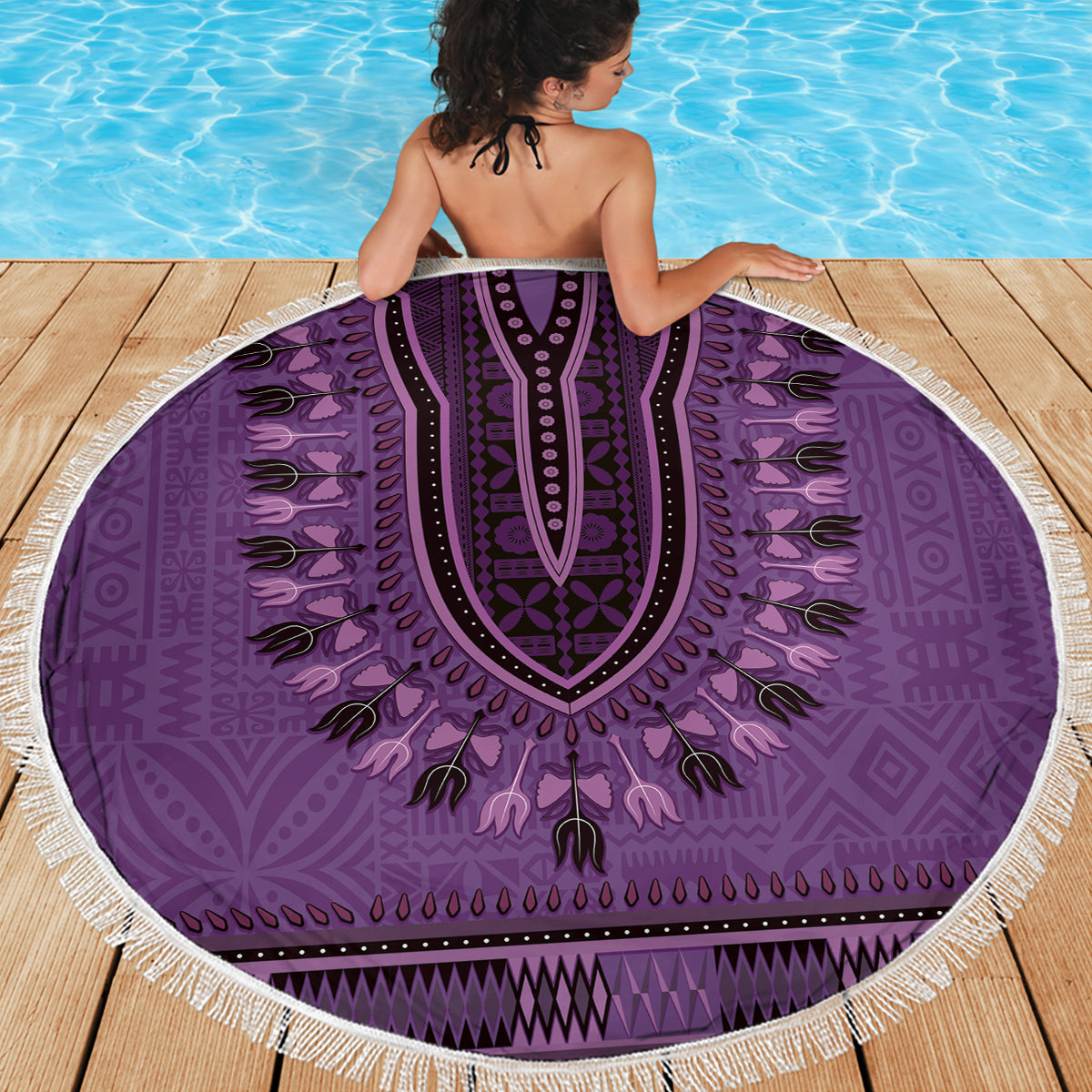 Benutzerdefinierte fliegende Fidschianer Rugby Stranddecke Tapa Tribal Tuch LT03