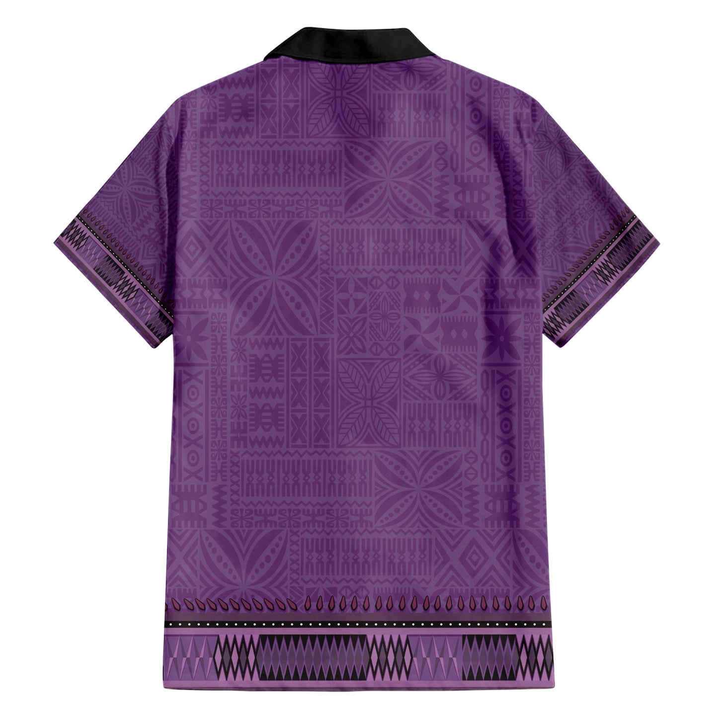 Lila afrikanisches Dashiki mit fidschianischem Tapa-Muster Hawaiihemd LT14