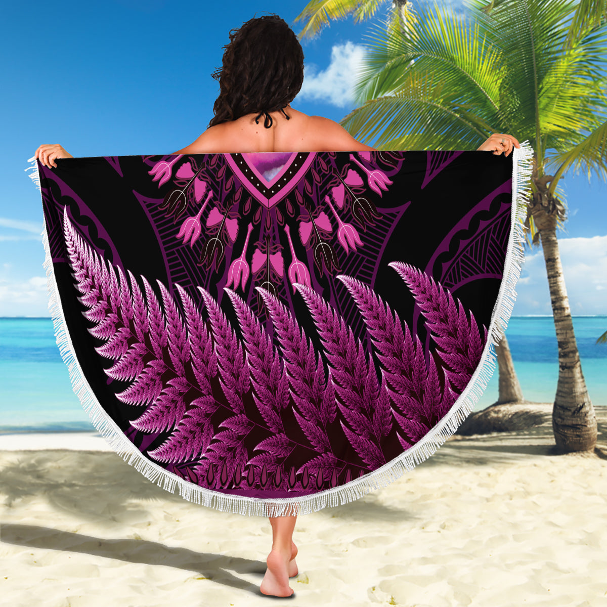 Benutzerdefinierte Papua-Neuguinea Rugby Stranddecke Paradiesvogel und Hibiskus polynesischen Muster gelb Farbe LT03