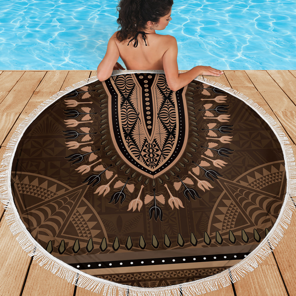 Papua-Neuguinea Paradiesvogel Stranddecke Wappen und Stammesmuster LT03