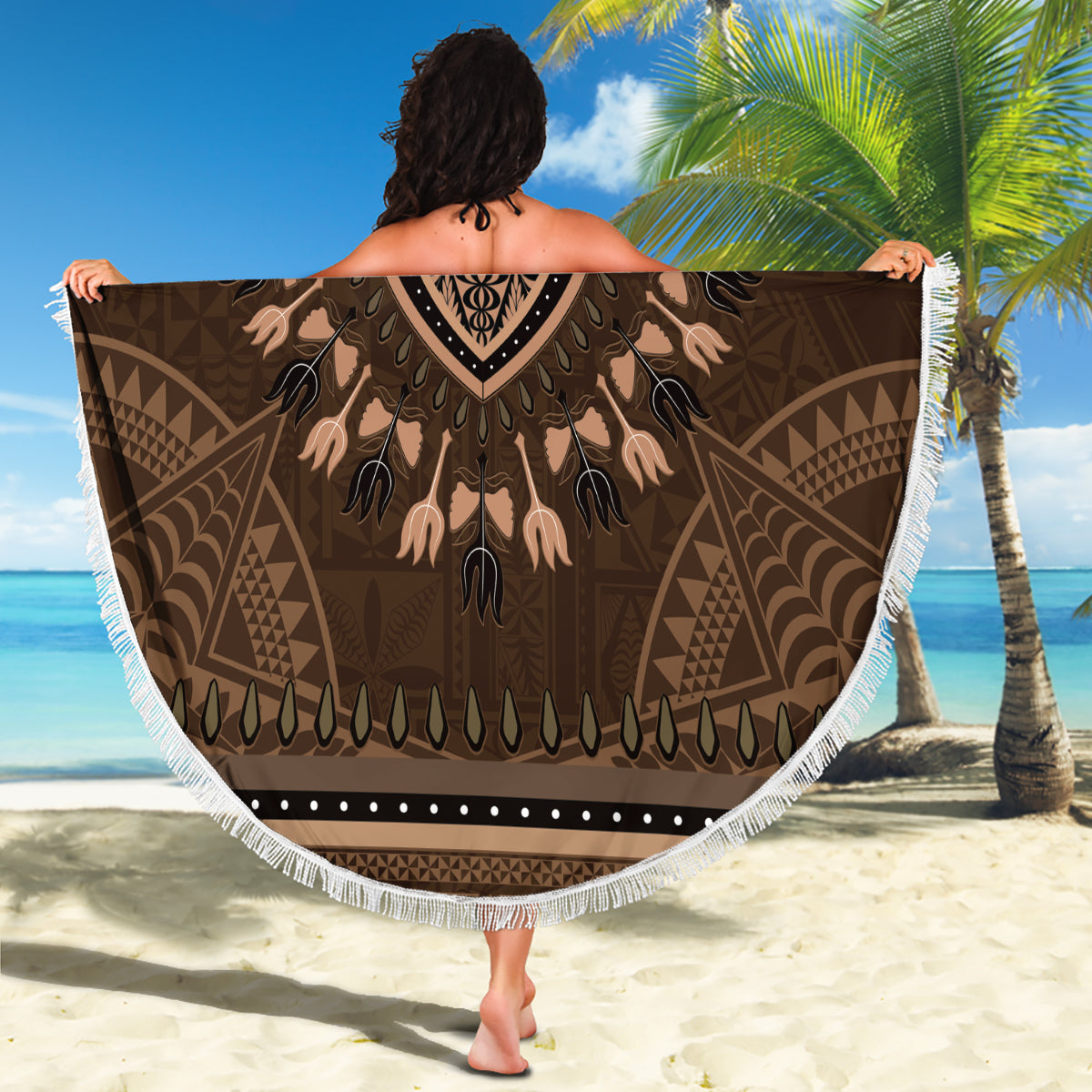 Papua-Neuguinea Paradiesvogel Stranddecke Wappen und Stammesmuster LT03